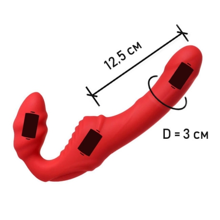 Страпон безремневой Black&amp;Red с вибрацией